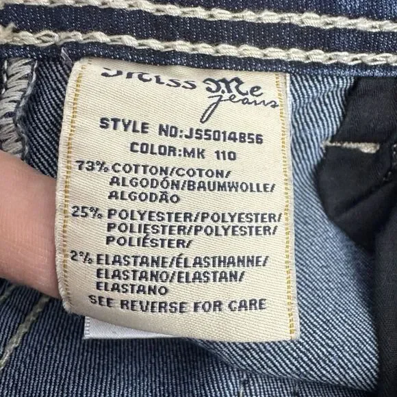 NWOT Miss Me Bootcut Jeans 28 Bling Embroidered Low Rise Denim Saddle Stitched - Picture 6 of 13